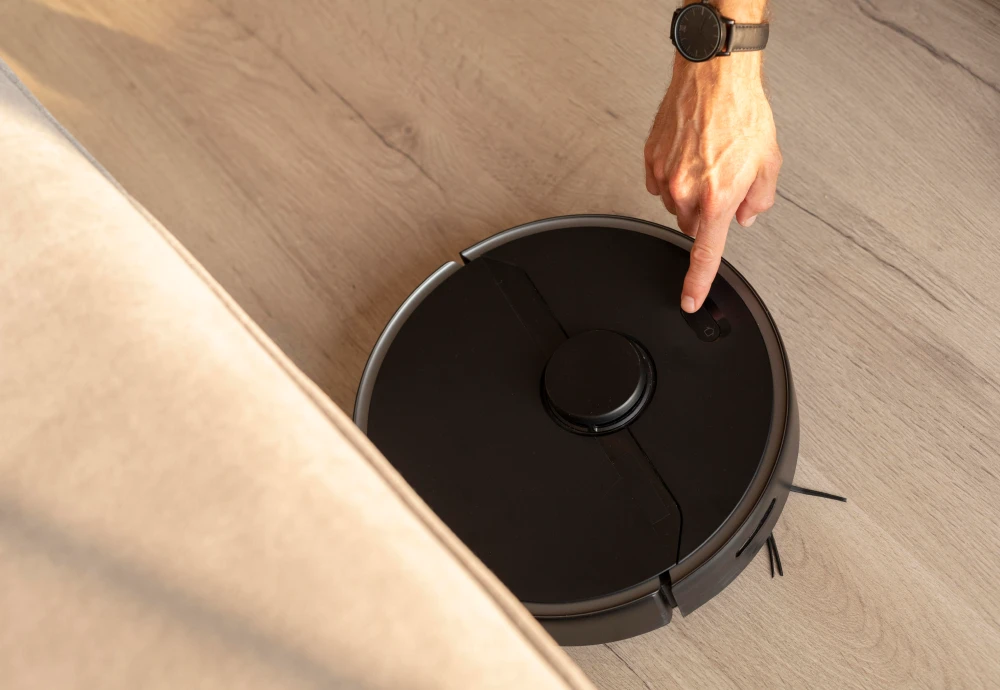 robot vacuum cleaner on carpet